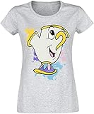 Die Schöne und das Biest Disney Damen T-Shirt Tassilo Splatter grau - M