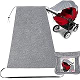 SONNENSEGEL KINDERWAGEN Universal, Sonnenblende mit UV-Schutz +50 für Babywanne, Buggy und Sportwagen, Sonnenverdeck mit Rollo-Funktion, Sonnendach S