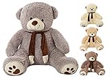 MyTeddyWorld Grau 150 cm Martin Großer Teddybär - Kuschelig Stofftier Riesen Plüschbär - Weiches Spielzeug Geschenk für Kinder - Perfekt für Geburtstag Hochzeit Valentinstag W