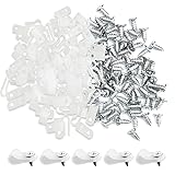 100 Stück Kabelklemmen Kabelhalter, 6.4mm Nylon R Clips Kabelclips Fastener Clips, Weiß Cable Clip Drahtklemme Schraubbar, R Typ Kabelschellen Drahtklemme mit Schrauben für Schlauchbefestigung