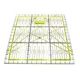 YOUIDEQS Lineal Nähen Schneiden Näh Lineal Winkel Quilt Lineal 15x15 Nähzubehör Lineal Mit Griff Lineal Patchwork Lineal Zum Nähen Sewing Ruler Inches Für Quiltstoff mit zweifarbigen R