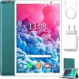 Tablet 10 Zoll Android 10 64 GB (720p/1080p Full HD-Display) - 4GB ram 4G Dual-SIM/SD, Tablets Quad Core, Type C, 5MP+8MP Kamera, Große 8000mAh Akku Bluetooth WiFi Dünne und leichte Tablet PC (Grün)