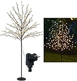 Bonetti LED Lichterbaum mit 200 warm-weißen Lichtern beleuchtet, 150 cm hoch, die Lichterzweige sind flexibel, Weihnachtsbaum mit Lichterk