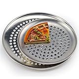LHSJYG Pizzateller, Pizzabrett Edelstahl Pizza-Pfannen mit Löchern Antihaft Runde Pizza Backblech Teller Bäckerei Pizza Werkzeuge Ofen Outdoor Mesh Metal Net (Color : 10nch (25cm))