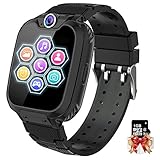 Kinder Smartwatch 7 Spiele - Kids Smartwatch MP3 Musik - Touch Screen Smart Phone Watch mit Kamera Wecker Recorder Rechner, Scherzt Intelligente Uhr für Jungen Mädchen Geschenk 3-12 Ys(W/ 1G SD Card)