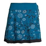 Vishes - Alternative Bekleidung - Damen Lagen-Look Blumen-Rock mit Mandalas und Tribals Bedruckt türkis 42