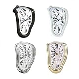 Dekorative Dali-Uhr-Schmelzuhr, neuartige surreale schmelzende verzerrte Wanduhren surrealistische Salvador Dali-Stil-Wanduhr-Geschenk (Golden)