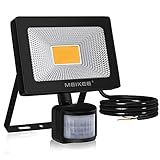 MEIKEE 20W Außenstrahler mit Bewegungsmelder Scheinwerfer Fluter LED Strahler IP66 Wasserdicht 2000LM 3000K Warmweiß Außenbeleuchtung für Garten Garage Sportplatz H