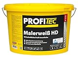 ProfiTec Malerweiß HD Profi Wandfarbe hohe Deckkraft Innenfarbe matt 12.5 Liter, weiß, 12.5 l (1er Pack)