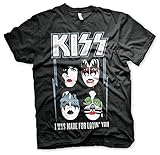 KISS Offizielles Lizenzprodukt I was Made for Lovin' You 3XL, 4XL, 5XL Herren T-Shirt (Schwarz), 4X-Larg