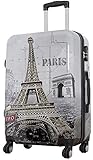Polycarbonat Reisekoffer Trolley Hartschale - Design Eiffelturm Paris Frankreich (Citykoffer)