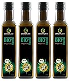 Kräuterland Bio Hanföl - Hanfsamenöl 1 Liter (4x250ml) 100% rein kaltgepresst - hoher Anteil an Omega 3-6-9 Fettsäuren - vegan in Premium Q