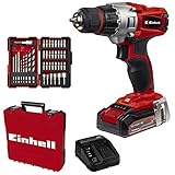 Einhell Akku-Bohrschrauber TE-CD 18/2 Li +39 (1x2,5Ah) Power X-Change (Li-Ion, 18 V, 44 Nm, 2-Gang-Getriebe, inkl. 2,5 Ah Akku, Schnellladegerät und 39-tlg. Zubehör-Set)