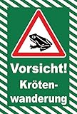 Schild 30x20cm Vorsicht Krötenwanderung - 3mm Hartschaum | Bohrlöcher - 20 V