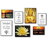 Poster-Set – Yoga – Kunstdrucke ohne Rahmen - Typografie-Bilder auf hochwertigem Karton - Plakat, Druck, Print, Wandbild zum Thema Hygge, Entspannung und W