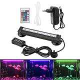 LED-Tauchleuchte für Aquarium Bubble Light mit Fernbedienung Unterwasserlampe farbige LED-Lampe für Aquarium Set (16 cm)