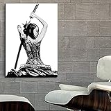 DHLHL Moderne Samurai Mädchen japanische Kunst Leinwanddruck Gemälde Bushido Poster Wanddekoration 60x90cm ohne R