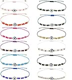 Milacolato 13Pcs Bunte handgemachte Evil Eye Armbänder Set mit Karte Red String Armband Kabbala Schutz Glück Amulett für Frauen Männer Familie F