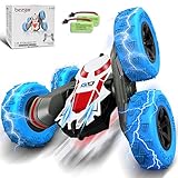 BEZGAR RC Stunt Auto, 4WD Ferngesteuertes Auto Doppelte doppelseitige 360°-Drehung Fahrzeuge Rc Offroad Spielzeug, 2 wiederaufladbare Batterien Bestes Spielzeug Geschenke für Kinder Jungen M