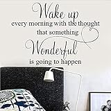 Wandtattoo, Motiv Worthy Wake Up Every Morning (englischsprachig), Vinyl, entfernbar, 57 cm, 40