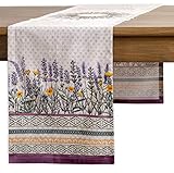 Maison d' Hermine Fanny Lavender Tischläufer aus 100% Baumwolle für Partys | Abendessen | Feiertage | Küche | Frühling/Sommer (50 cm x 150 cm)