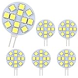 G4 LED-Glühlampe 2W, AC12-24V, 200LM KaltWeiß 6000K, 12 x 5050SMD, Äquivalent zu 20W Halogenbirne, Nicht Dimmbar, 6er Pack