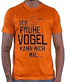 HARIZ Herren T-Shirt Der Frühe Vogel Kann Mich Mal Männer Sprüche Plus Geschenkkarten Orange XXL