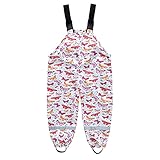 Unisex Kinder Regenhose Wasserdichte Latzhose Overall, Nylon Hosenträger Regenhose Lätzchen Leichte Regenbekleidung Schlamm Schmutzabweisend Niedliche Oberbekleidung - Regenmantel Dinosaurier 2-11Y