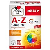 Doppelherz A-Z Complete DEPOT Langzeit-Vitamine – 23 Vitamine, Mineralstoffe & Spurenelementen plus Lutein – 40 Retard-Tab