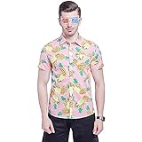 Shirt Herren Sommer Trend Mode Hawaiianischer Stil Druck Herren Kurzarm Modern Basic Strickjacke Herren Strandshirt Casual Urlaub Herren F