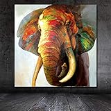 Handgemalte Ölgemälde Leinwand Elefant Portrait Elfenbein Tiere Dekoration Bild Modernen Familie Wohn Flur Wand Kunst,NoFrame,70x80