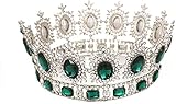 KEEBON Krone Vintage Kristall Hochzeit Kronprinzessin Braut Haar-Assienen Geeignet für Hochzeit Tanz Bridal Pageant Prom Hochzeit Haarschmuck, Farbe: Rote Armbänder (Farbe : Green)