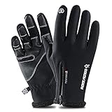 Vollfinger-Handschuhe New Herbst und Winter Outdoor Fashion Ladies'Thicker Ski Warming Handschuhe Fahrrad-Handschuhe mit Armbänder wasserdicht und Schneesichere Handschuhe for Skifahren zum R