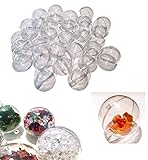 CRYSTAL KING 20 Stück Acrylkugeln 6cm Durchmesser durchsichtige Kugel aufhängen transparent Dekokugel Bastel Set Acrylkugel Weihnachtsbaum-Kugel Teilbar befüllen befüllb