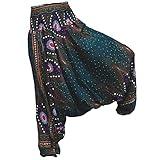 PANASIAM Aladin Pants, Peacock V29 Petrol Blue Purple, XL