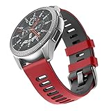 Overstep Kompatibel mit Samsung Gear S3 Frontier/Gear S3 Classic/Galaxy Watch 46 mm Band, 22 mm weiches Silikon-Ersatz-Sportarmband für Galaxy Watch 46 mm/Ticwatch Pro/S2/E2/Huawei Watch GT Smartw