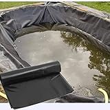 GDMING Teichfolie, Schwarz Flexibel Teichfelle, 100% Anti-Versickerung Reißfestigkeit PVC Membran, Zum Gartenbrunnen Wasserfall Industriep