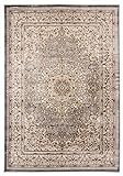 Carpeto Rugs Orientalischer Traditioneller Teppich mit Blumen - Kurzflor - Weich Teppich für Wohnzimmer, Schlafzimmer, Esszimmer - ÖKO-TEX Wohnzimmerteppich - Teppiche - Grau - 100 x 200