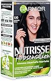 Garnier Haarfarbe, dauerhafte und intensive Coloration, mit nährenden Fruchtölen, für intensive Reflexe, Nutrisse Farbsensation, 1.10 Leuchtendes Schw