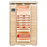 Home Deluxe – Infrarotkabine – Redsun M – Vollspektrumstrahler – Holz: Hemlocktanne - Maße: 120 x 105 x 190 cm – inkl. vielen Extras und komplettem Zubehör | Infrarotsauna für 2 Personen, I