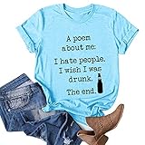 Damen Tshirts Oberteile weihnachtskleid Damen Vintage Langarm sexy: Party Kleider Weihnachts kostüm Cartoon drucken Oberteil Langarmshirt lässig Sweatshirt frühling(#NHDE-220331 T-Shirt-A16, S)