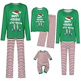 Weihnachts Schlafanzug Familie Weihnachtspyjamas Set Damen Pyjamas rot Gitter Nachtwäsche Outfit Weihnachten Familie Loose Pyjamas Hausanzug Rundhals Weihnachten Christmas Schlafanzüg