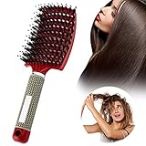 Zoomarlous Haarkämme, Haarbürste Wildschweinborste, entwirrbürste Anti-Tangling-Wildschweinborstenbürste, am besten zum Entwirren von dickem und entwirrendem Haar zum Massieren der Kop