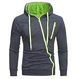 Yowablo Kapuzen-Sweatshirt Herren Langarm Hoodie Tops Jacke Mantel Outwear (XXL,grün)