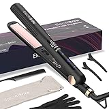 Glätteisen, Haarglätter zum Glätten und Locken, Hair Straightener mit LED Touch Display, Infrarot-Wärme-Technologie, MCH Heiztechnik mit 12 einstellbaren Temperaturen, geeignet für alle Haartyp