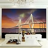 Wandbild Malerei Auf Leinwand Fotos Drucken Brücke Landschaft In Der Abenddämmerung Selbstklebende Aufkleber Famili 3d Tapete Wanddekoration fototapete wandbild Schlafzimmer Wohnzimmer-400cm×280