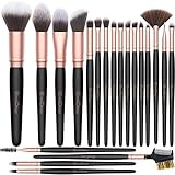 EmaxDesign Make Up Pinsel 20 Stücke Premium Synthetische Makeup Pinsel Set Professionelle Schminkpinsel Fundament Pulver Creme Concealer Pinselsets Gesicht Lidschatten Augenpinsel (Rose Golden)