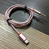 MARSPOWER USB Typ C auf 3,5 mm Audio Aux Jack Adapter USB C Stecker auf 3,5 mm Stecker Verlängerung Kopfhörer Audio Stereokabel Adapterkabel - Roség