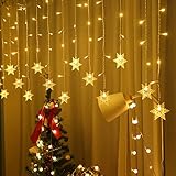 DLFALG Net Fairy Light String Lights Garden Mesh Lights LED Net Lights 8 Modes, Rope Lights Icicle Lights Snowflake Lights for Indoor Outdoor Christmas Decor Warm White 11.5