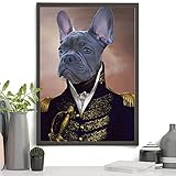 Poster, Motiv: Bulldog Boxer Be Strong Be Humble Wandkunst, #Bulldog On Bathtub Company, First The Bike Then The Respect #Bulldog Druck, ohne Rahmen, 40,6 x 61